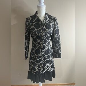Vintage Maria Bianca Nero jacquard dress button front dress small